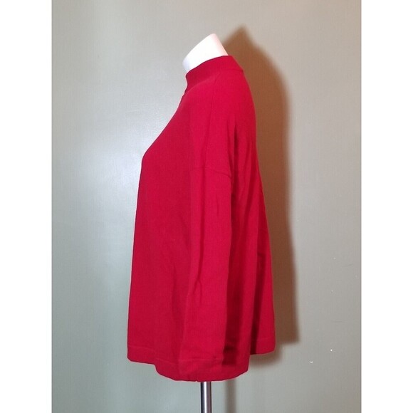J Jill Womens Cashmere Long Sleeve Mock Neck Pullover Knit Sweater Red Size XS - Picture 2 of 8